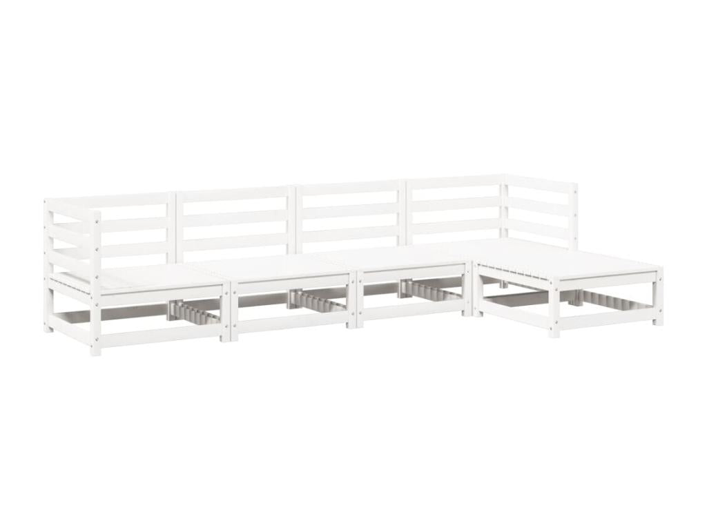 Set di mobili da esterno in legno massello bianco